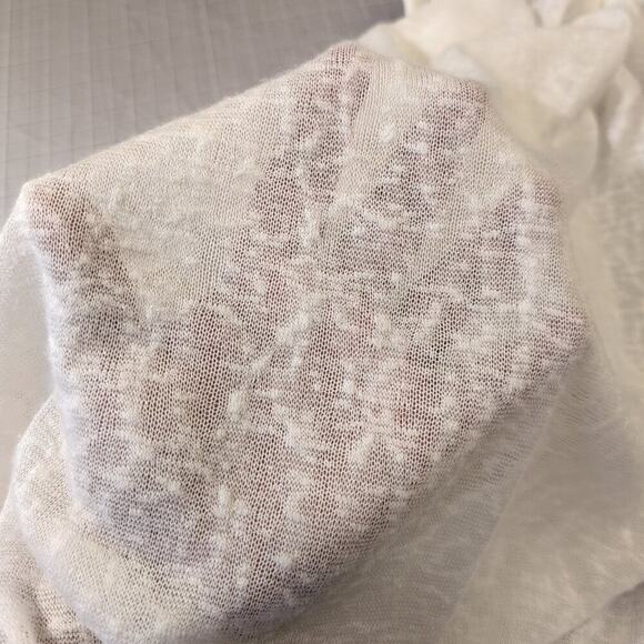 Piazza Roma Ivory Embroidered Lace & Knit Linen/Cotton Tank Top, Size M, Boho - Picture 4 of 9